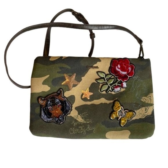 Desigual Handbags - Desigual Camo Embellished Crossbody Purse